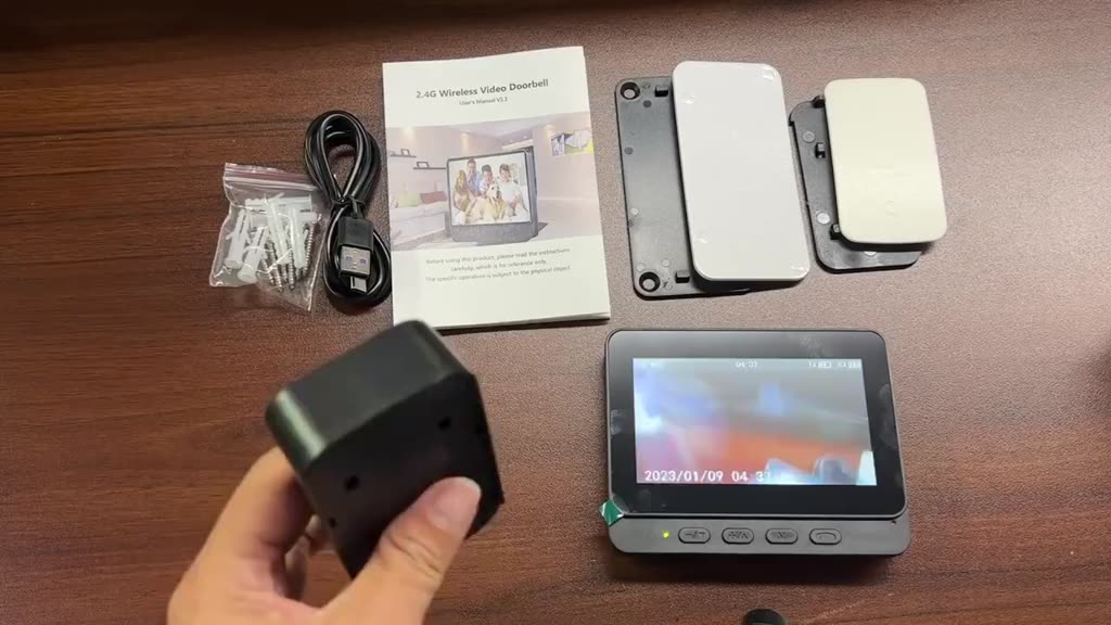 Câmera de Campainha de vídeo sem fio com tela de aldrava de porta bidirecional infravermelha versão noturna em casa