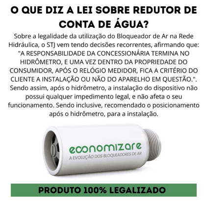 Bloqueador De Ar Redutor Conta Água - Economizare - Economia