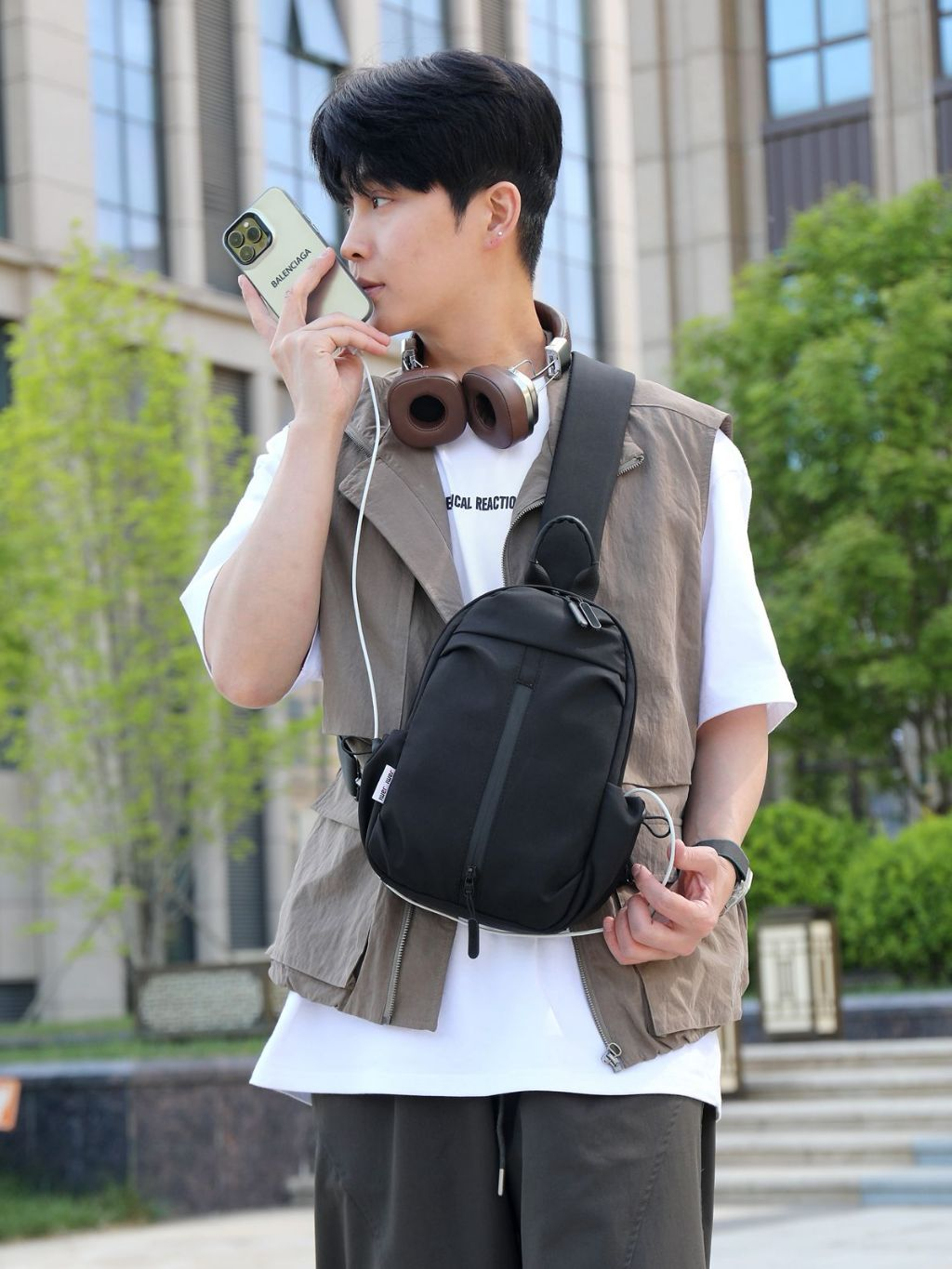 Bolsa Mochila Pochete Grande Transversal Masculino Chest Bags De Ombro Impermeável X066 LING