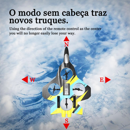 DLI Avião Drone Combat Aircraft Controle Remoto 2.4ghz 4 Motores Presentes para crianças