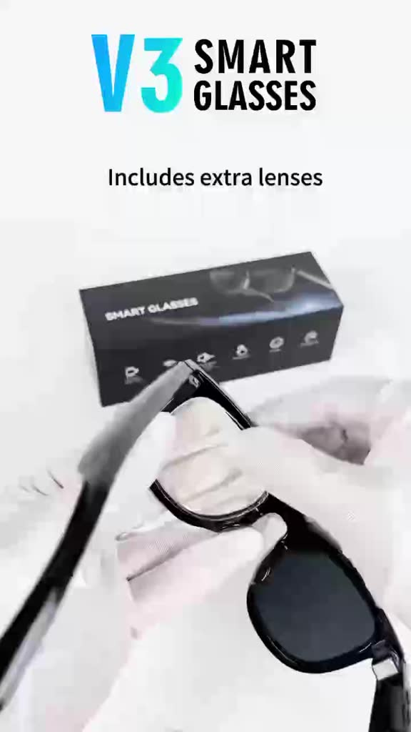 2025 V3 Wi-Fi Novos Óculos Inteligentes Para Câmera Al BlueTooth HD Chamada Assistente De Voz À Prova D'água De Sol Anti