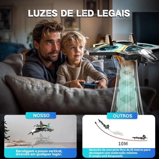 DLI Avião Drone Combat Aircraft Controle Remoto 2.4ghz 4 Motores Presentes para crianças