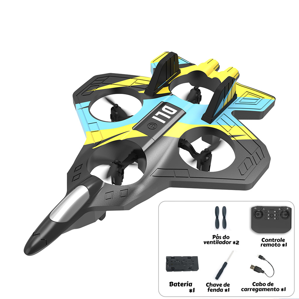 DLI Avião Drone Combat Aircraft Controle Remoto 2.4ghz 4 Motores Presentes para crianças