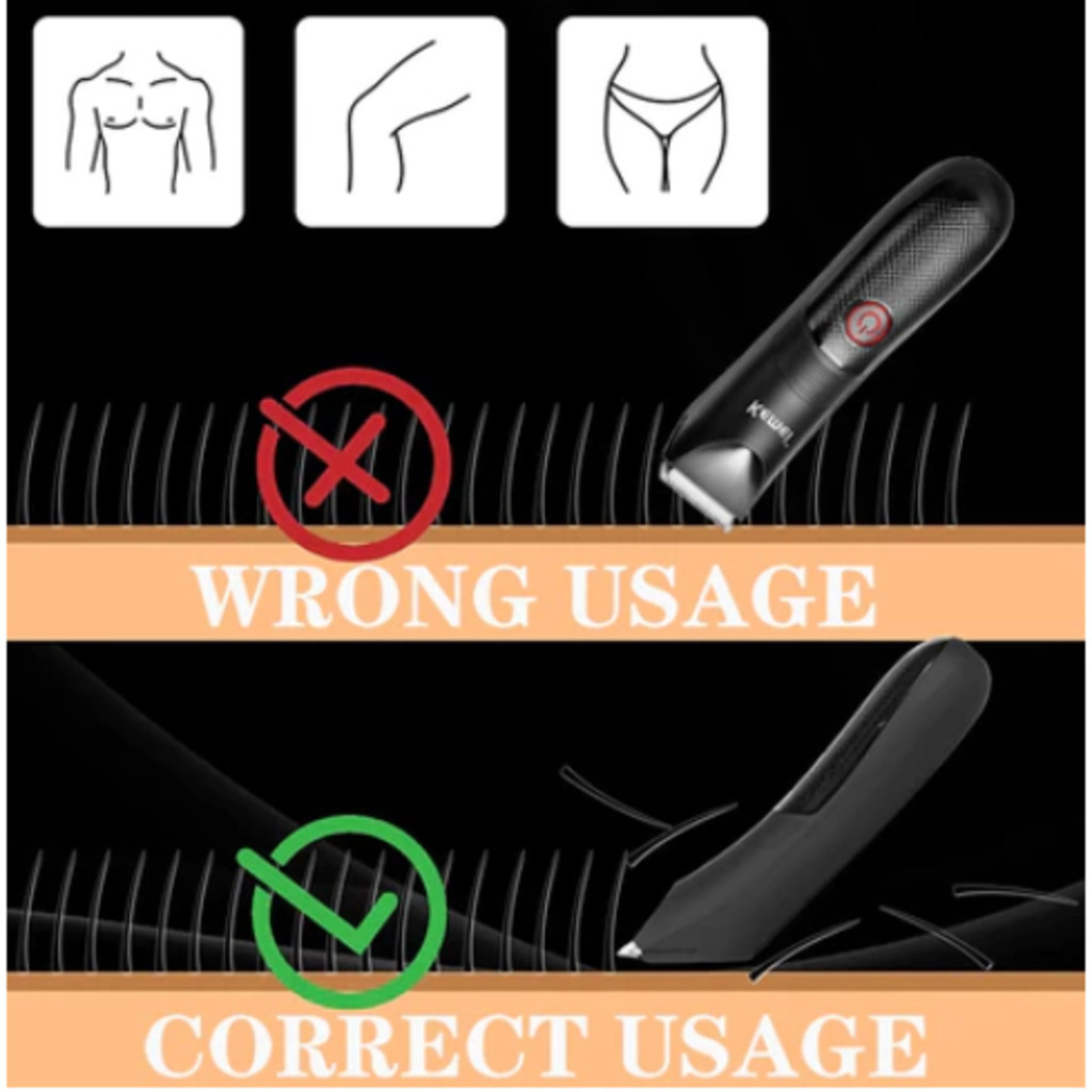Kemei KM-1838 Aparador De Cabelo Para Área Da Virilha Não corta sua pele À Prova D'água